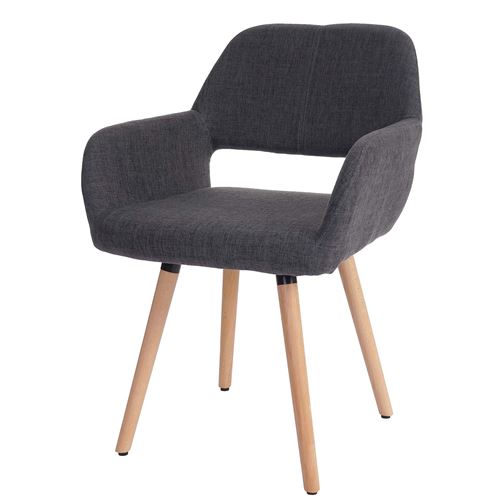 Chaise de salle à manger Altena II, fauteuil tissu, gris