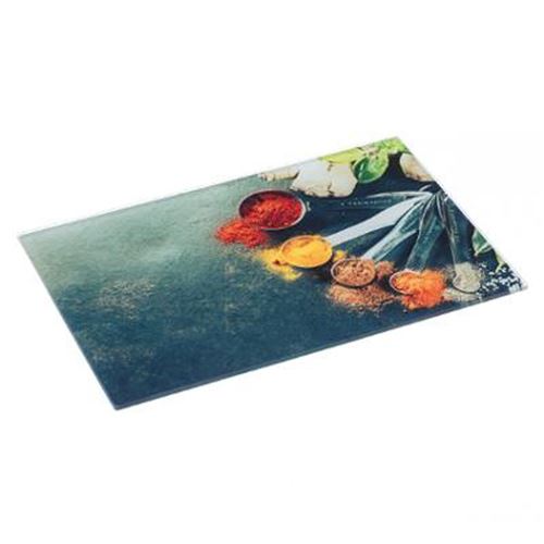 Planche à Découper Verre Epices 30x40cm Multicolore