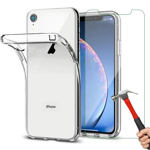 Coque IPhone XR Transparente + 2 Verres Trempés – Protection Gel TPU Souple, Verre 9H, Ultra Slim, Pack Complet - 7