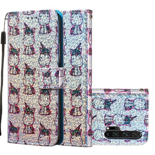 Etui en PU paillettes de paillettes de surface d'impression unicrons pour votre Huawei Honor 20 Pro