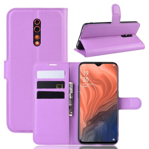 Etui en PU avec support violet pour votre Oppo Reno Z