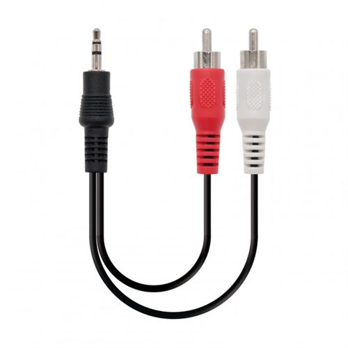 Nano Cable 10.24.0303 - Cable estéreo Jack 3.5 mm M 2 x RCA/M (3 mètres), couleur noir