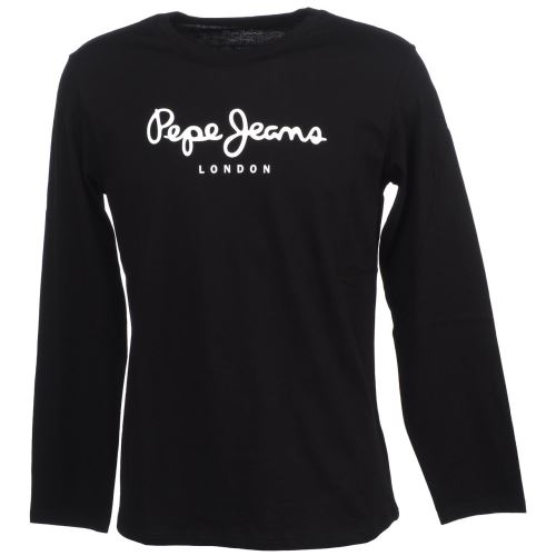 Tee shirt manches longues Pepe jeans Herman black ml tee jr Noir taille : 14ans réf : 0