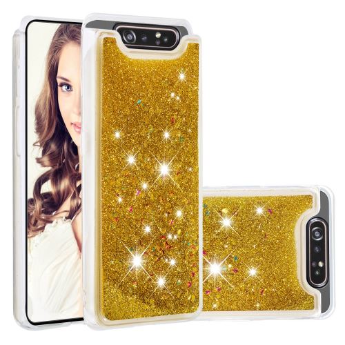 Coque en TPU paillettes dynamiques or pour votre Samsung Galaxy A90/A80
