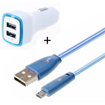 Pack Chargeur Voiture Pour Iphone 6s Plus Lightning Cable Smiley