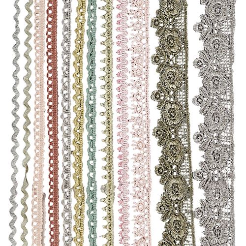 Creotime ruban dentelle 12 m 12 pièces