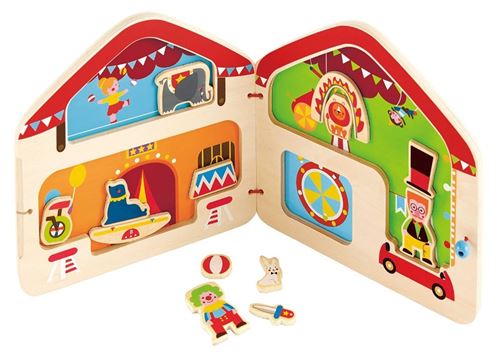 Hape Livre de cirque magnétique en bois 24 cm