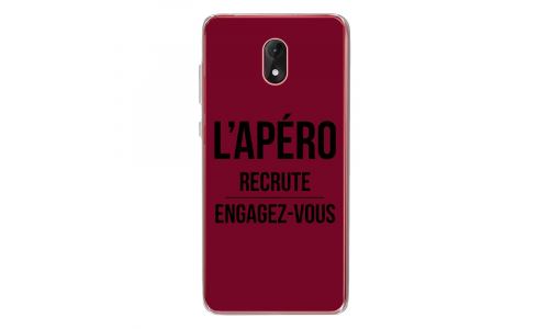 Coque souple pour Wiko Lenny 5 avec impression Motifs l'apéro recrute bordeau