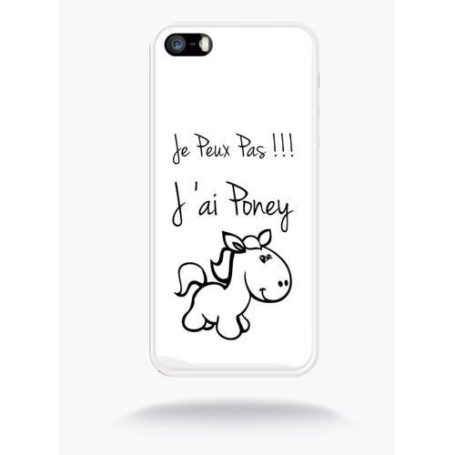 Coque Citation Poney Blanc Compatible Apple Iphone Se Silicone Blanc Mat