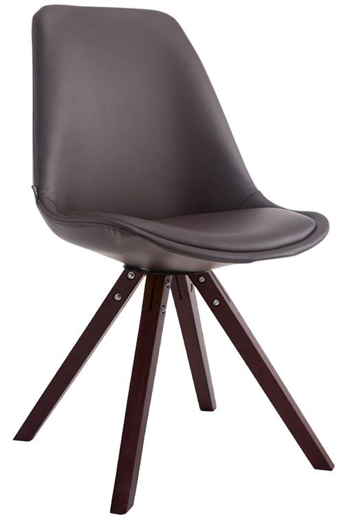 Chaise de salle à manger Laval pieds carrés cappuccino - Siège Marron