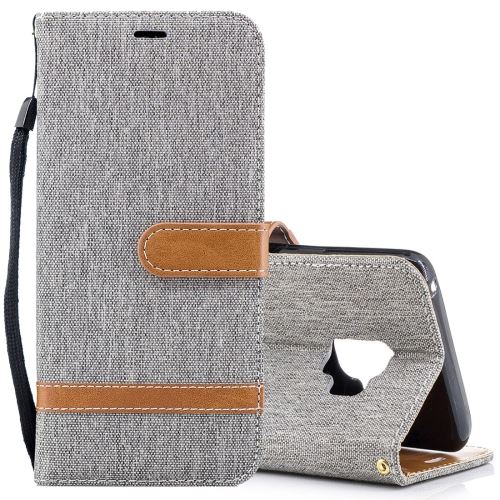 Galaxy S9 Housse Etui Cuir PU Texture Tissus Gris ALS76400