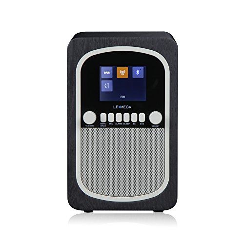 LEMEGA M1 Radio Numérique Portable avec Dab, Dab+, Radio FM, Bluetooth, Snooze, Horloges Et Alarmes Chêne Noir