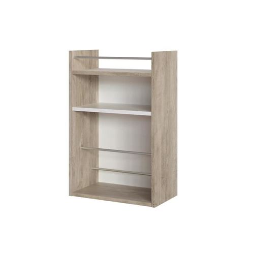 meuble d'entrée + station d'hygiene - décor chene et blanc - l 43 x p 24 x h 66 cm