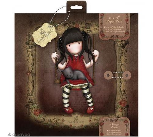 Papier scrapbooking Papermania - Gorjuss Santoro - 32 feuilles 30,5 x 30,5 cm