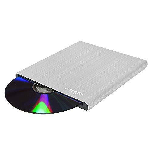Archgon Lecteur DVD Externe USB 3.0 USB-C M-Disk DVD en Aluminium Compatible PC et Mac Macbook Pro, Air, iMac Argenté