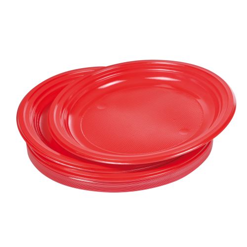 set 20 assiettes plates ps ø22cm - rouge vermeil