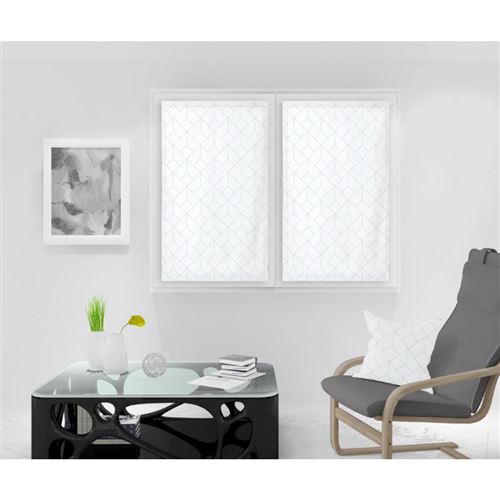 Paire de Brise bise 60X120 cm KIEL blanc, par Soleil d'Ocre