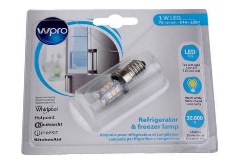 Ampoule Wpro pour réfrigérateur et congélateur LFR200 LED T25 E14