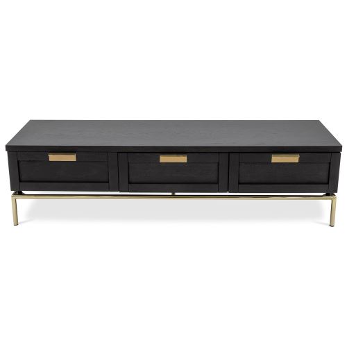 Buffet long en bois foncé