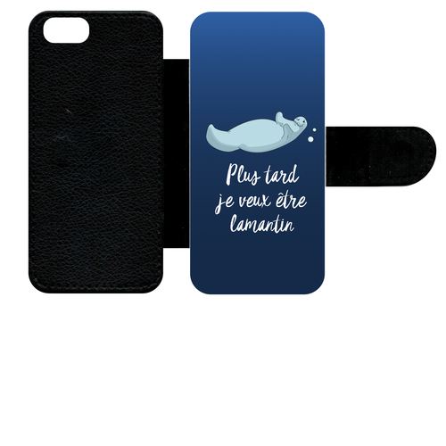 Etui À Rabat Apple Iphone 5 Plus Tard Je Veux Tre Un Lamantin
