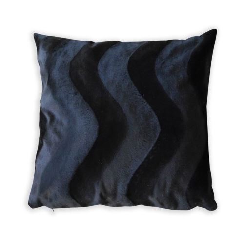 O'CBO Coussin déhoussable fourrure - 57 x 57 cm - Noir