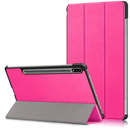 XEPTIO Housse Samsung Galaxy Tab S7 Plus / S8 Plus / S7 FE 12.4 pouces smartcover rose - Etui coque Pochette protection Tab S7 FE 5G / S7+ / S8+ - Neuf