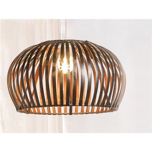 Suspension en bambou diamètre 35cm Floral marron marron