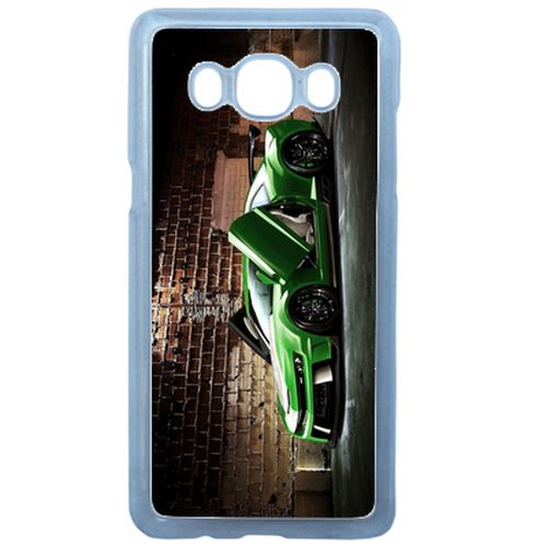 Coque Tuning Voiture Verte Brique Compatible Samsung Galaxy J3 2016 Transparent