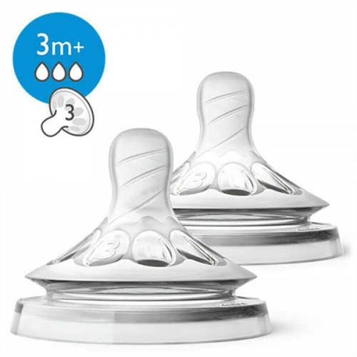Lot de 2 tétines natural 3 mois + 3 trous - philips avent