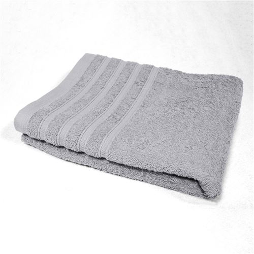 Drap de bain 90 x 150 cm eponge unie vitamine Gris