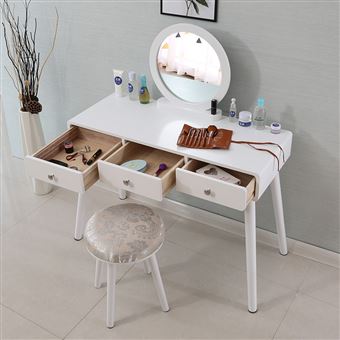 Moderne Coiffeuse Table De Maquillage En Mdf Pour Chambre Blanc