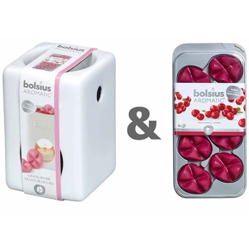 Bolsius Brûleur de cire avec cire parfumée Canneberge 107790501889