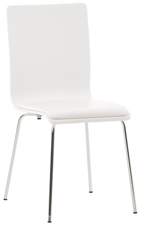 Chaise de visiteur Pepe similicuir , Blanc / Blanc