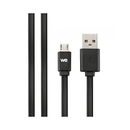 Câble USB/micro USB plat réversible 2m Noir