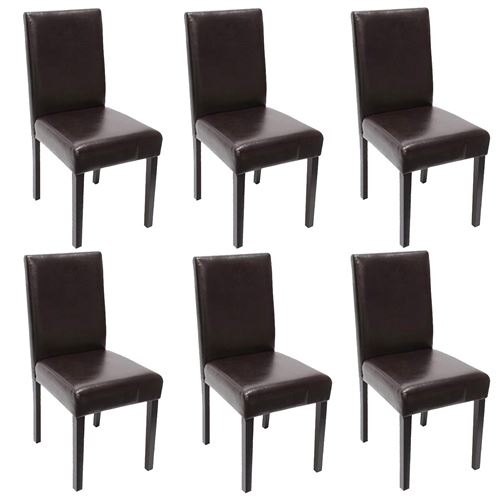 Mendler lot de 6 chaises en bois pour intérieur marron, hauteur 90 cm, assise stable et dossier avec garnissage épais - Image 3