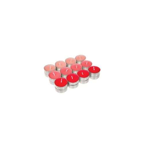 24 bougies parfumées - 3,7 x 1,2 cm - Cire - Rouge
