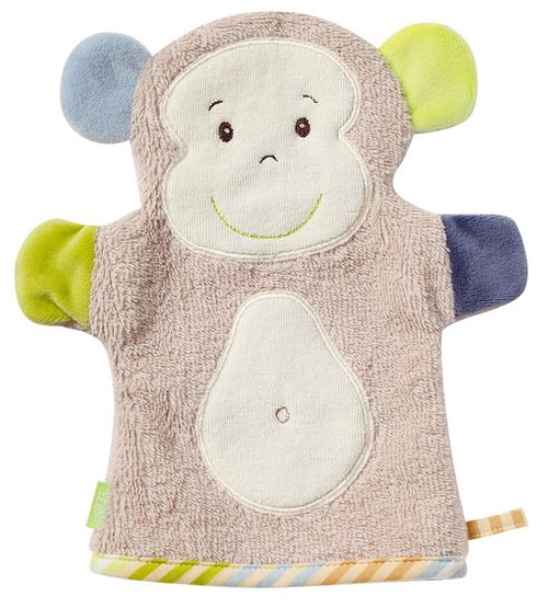 Fehn débarbouillette singe brun 25 cm