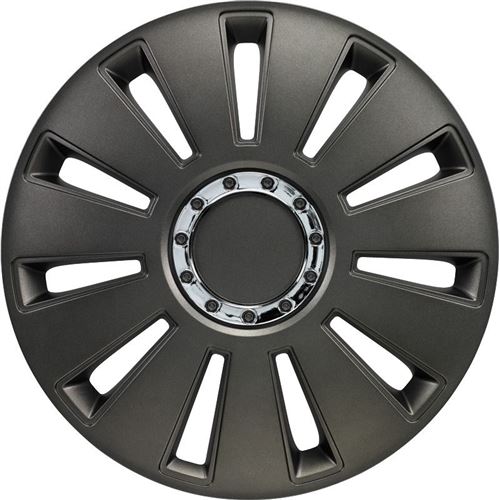 AutoStyle chapeaux de moyeu Silverstone Pro 15 pouces ABS gunmetal lot de 4
