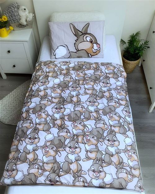 Parure de Couette 100 x 135 cm + Taie Bambi - Pour lit d'enfant TBD Pas  Cher 