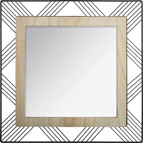 miroir carré en métal mdf joe - 45 x 454 cm - noir