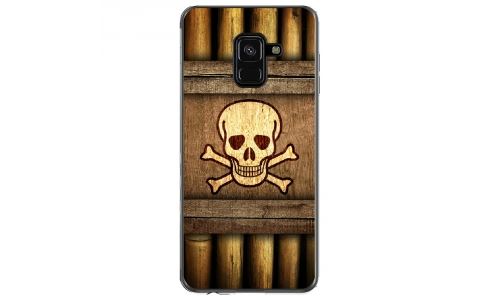 Coque souple pour Samsung Galaxy A8-Plus 2018 avec impression Motifs pirate et tête de mort