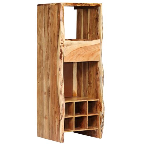 vidaXL Casier à bouteilles Bois d'acacia Bordure assortie 40x40x110cm