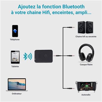 Adaptateur Bluetooth Audio pour Chaîne HiFi - AUGUST MR230 - Recepteur  Bluetooth Sans Fil pour Ampli, Enceinte - Jack, Aux et RCA - Cdiscount TV  Son Photo