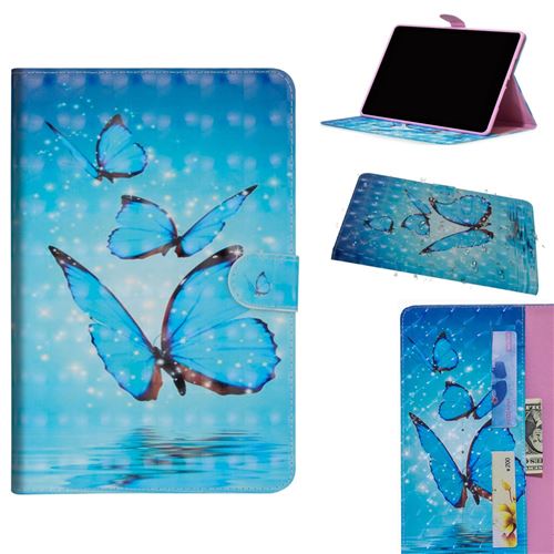 Etui en PU décor de tache lumineuse papillon bleu pour votre Huawei MediaPad M5 lite 10