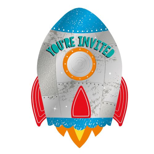 Amscan thème de l'espace invitation avec enveloppe et autocollants 8 pièces