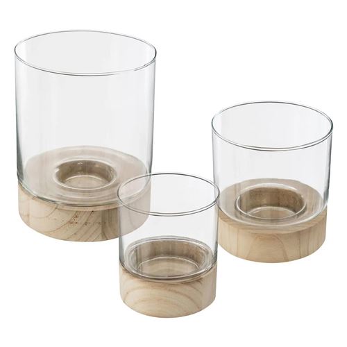 Paris Prix Transparent Atmosphera Créateur D'intérieur - Lot De 3 Photophores En Verre "Eté" 20Cm