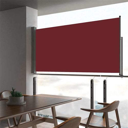 Vidaxl - Auvent lat&eacute;ral r&eacute;tractable de patio 80x300 cm Rouge Rouge