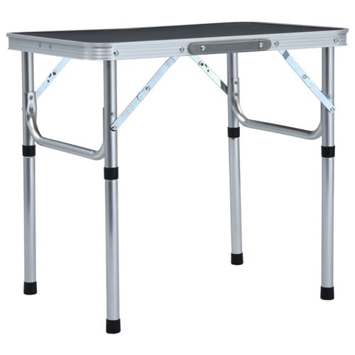VidaXL - Table de camping pliable - Aluminium - 60x45 cm - Gris - Image 2