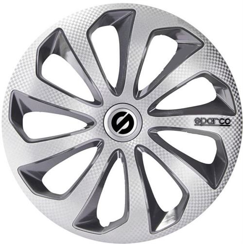 Sparco Enjoliveurs Sicilia 15 pouces ABS argent / gris lot de 4