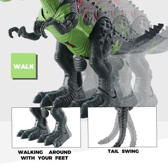 Dinosaure Télécommandé T-Rex Avec Lumières Et Brouillard - Jouet Interactif 41 Cm - Cadeau Enfants